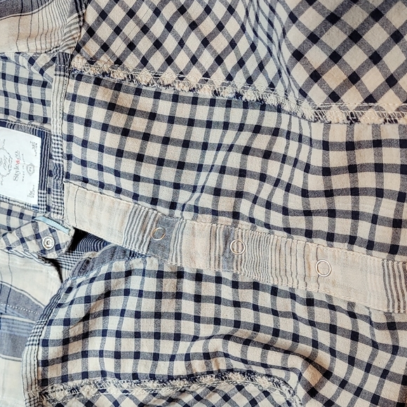 NEW STYLE & CO BLUE PLAID LONG ROLL TAB SLEEVE BUTTON-UP SHIRT - Picture 14 of 16